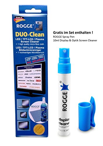ROGGE DUO-Clean Original Screen Cleaner, 250ml inkl. 1 ROGGE Professional Microfasertuch 38x40cm. LCD/TFT/LED – Plasma Bildschirmreiniger. Das Original seit 1998. GRATIS im Set, 10ml ROGGE Spray Pen Screen Cleaner. - 4