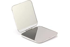 Cdemiy Taschenspiegel Klein, Edelstahl Taschenspiegel Klappbar, Tragbar Doppelseitig Klappspiegel, Reisespiegel Kompaktspiegel, Handspiegel Geschenke für Mädchen Damen Herren Shopping Trave (Quadrat)