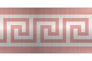 neukids Bordo autoadesivo in oro rosa, rosa, motivo geometrico greco, bordatura da parete, soggiorno, camera da letto, bagno, cucina, soffitto