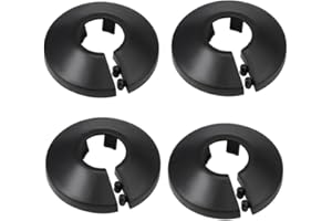 HEUSKAY 10 Pcs 25mm Plastic Radiator Pipe Covers Black Pipe Collars Split Plastic Lightweight Escutcheon Cover Plate for Wall Pipe Tube Decoration