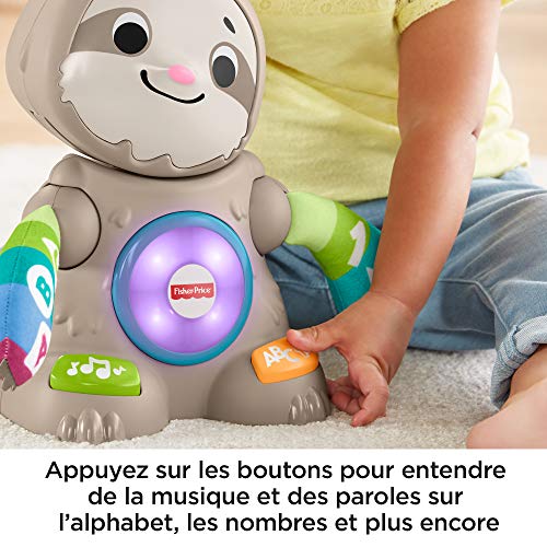 Fisher-Price Linkimals Matthieu le Paresseux, jouet bébé interactif d'apprentissage, sons et lumières, version française, 9 mois et plus, GHY89 – Image 4