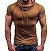 Produktbild Herren Bluse,feiXIANG Herren Revers Freizeit Kurzarm T-shirt (L, Braun)