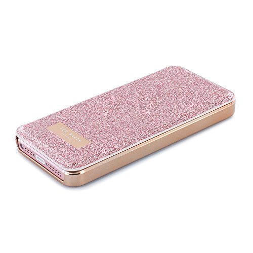 Official Ted Baker Folio Style Case for Apple iPhone SE in Rose Gold with Built in Mirror for Women / Girls - iPhone SE Case PRITSIE - Rose Gold