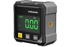 GENERIC 4-Side Magnetic Digital Angle Gauge with Laser, Digital Angle Finder with LED Display, Cube Inclinometer, Table Saw Miter Protractor, Woodworking Measuring Tools, Level Box for Hanging