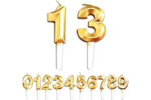 WLHGH Geburtstag Kerzen, 13th/31th Geburtstag Gold Nummer Geburtstagskuchen kerzen, Kuchen Dekoration für Geburtstag Party Hochzeit Jahrestag Abschlussfeier Feier Lieferungen