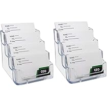 Exacompta Tischprospekthalter 4er Set - Kristallklare Acryl-Ständer Für Flyer & Infomaterial