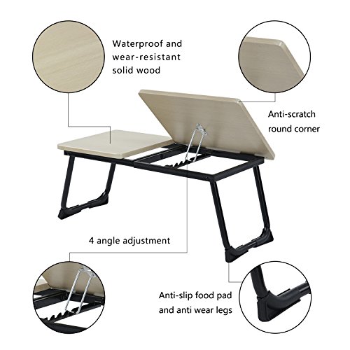 GreenForest Laptop Tisch Computertisch Schreibtisch 65.0CM*30.0CM*29.0CM Schwarz+Beige - 6