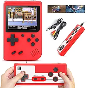 QIWA Retro Game Console Handheld Mini Video Game Classic 500 Classical FC Games Support for Connecting TV & Two Players with Rechargeable Battery Gift for Kids and Adult