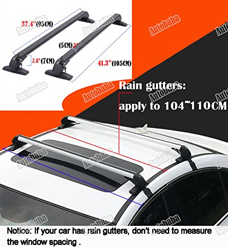 Travesaños universales para el equipaje en el techo del coche, con sistema de bloqueo antirrobo, de 105 cm x 5 cm x 7 cm