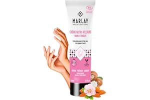 Marlay Cosmetics - Crème Mains Nutri-Velours 100 ml - Crème Hydratante Réparatrice Mains Sèches & Ongles - Soin Bio Aloe Vera Beurre Karité - 99% Origine Naturelle - INCI 17,4/20 - Fabriqué en France