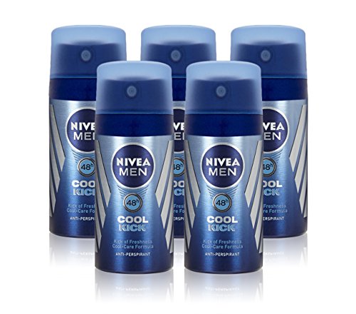5X NIVEA MEN COOL KICK 48H DEODORANT ANTI-PERSPIRANT SPRAY 35ML TRAVEL SIZE
