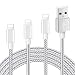 Produktbild Mitesbony Phone Ladekabel [3 Stück 1+2+3m] Nylon Geflochten Phone Kabel CE Zertifiziert Kompatibel mit XS/X/ 8/8 Plus/ 7/7 Plus/ 6S/ 6/ 5S/ 5C/ SE/ 5,Pad Mini/Air (Silber Greu)