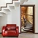 Produktbild murimage Türtapete Treppe 86cm x 200cm Stufen Aufgang Vintage Shabby chic Antik Beige Braun Fototapete inklusive Kleister