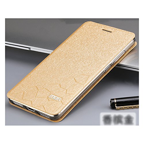Oro Estilo de f  tbol Cuero de la PU Funda Flip Case TPU Silicona Back Cover y Protector de Pantalla Para Xiaomi Redmi Note 4 Vooway   MA00327