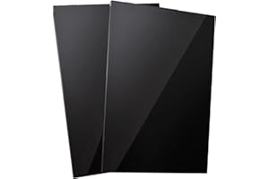 GSHUR Foglio Acrilico Nero A3, 2 Pz, 42 x 29 cm, 2 mm, Pannello in Plexiglass per Decorazioni, Display, Cornici, Pittura