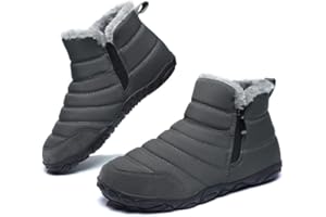 HANANI Scarpe Barefoot Stivali da Neve Scarpe Uomo Donna Invernali Stivaletti Cerniera Foderato in Pelliccia Caldi Outdoor Boots Impermeabili Antiscivolo Scarponcino Trekking Scarpe Comodo Unisex