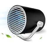 EasyAcc Mini USB Ventilatore a Doppia Lama Portable Personale Ventilatore da Tavola Ventilatore silenzioso con interruttore tattile Ventilatore regolabile portatile utilizzato in casa ufficio - Nero