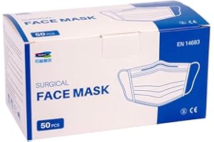 OSLER & WALSH Type IIR fluid resistant surgical Face Masks, Disposable Face Masks For Everyday Use, Essential Face Mask For Bacterial protection, Pack of 50, Colour - Blue, One Size