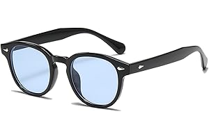 LHSDMOAT Retro Depp-Stil Round Sonnenbrille Herren Damen - Vintage 70er Jahre UV400-Schutz sunglasses für Fahrten, Reisen & Outdoor Aktivitäten