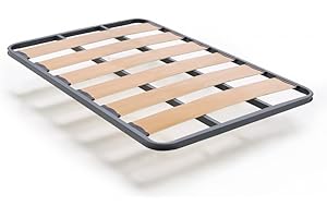 HOGAR24 ES | Rete a doghe larghe in tubo d'acciaio 40 x 30 mm | doghe in legno vaporizzato | gambe non incluse | Dimensioni: 140 x 200 cm