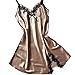 Produktbild ABsoar Lingeries Verführerisch Dessous Damen Hübsch Damen Satin Nachthemd Rückenfrei Nachtkleid Nachtwäsche V Ausschnitt Negligee Pyjama Babydoll Lingerie Dessous mit Spaghettiträger Unterwäsche