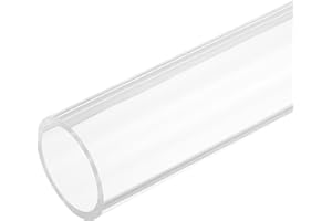 sourcing map Acrylic Pipe Rigid Round Tube Clear 50 mm ID 60mm OD 305mm for Lamps and Lanterns,Water Cooling System