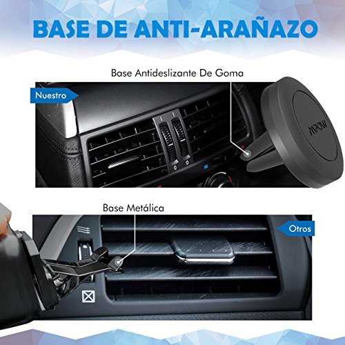 Soporte M  vil Coche Magn  tico de 2 Unidades para Rejillas del Aire de Coche Mpow Grip Magic Car Mount Universal con Im  n para iPhone X  8 7 6 Plus 6s 6 SE y Android Smartphone Samsung Huawei Xiaomi GPS Navegador 