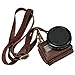 Produktbild Ledertasche, PULUZ handgemachte Litschi Textur echte Retro Wildkamera schützende Reisetasche für GoPro HERO 6 5 schwarz mit Objektivdeckel + UV-Objektiv Filter + Schulter Umhängeband (braun)