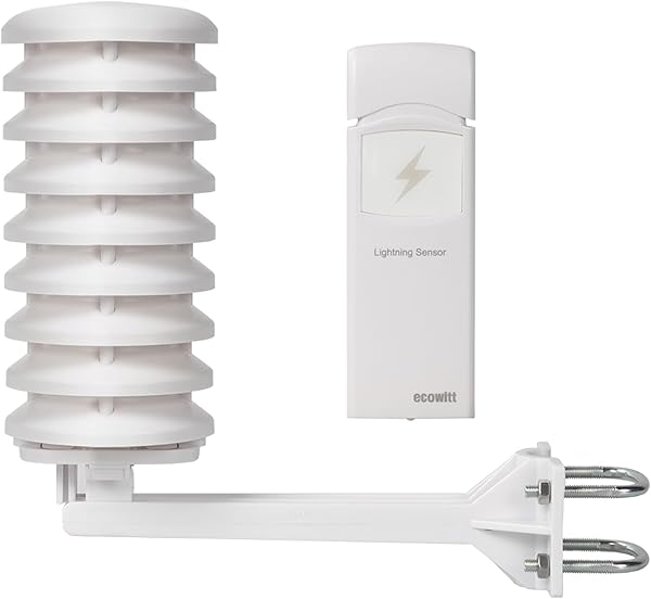 Ecowitt Wireless Lightning Detector Sensor WH57, Wetterstation Außensensor für Ecowitt Ecosystem, nur ein Zubehör 868MHz - 1