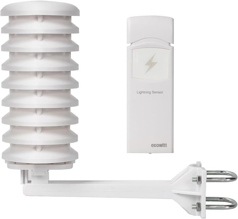 Ecowitt Wireless Lightning Detector Sensor WH57, Wetterstation Außensensor für Ecowitt Ecosystem, nur ein Zubehör 868MHz