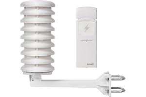 Sensore di rilevamento di fulmini wireless Ecowitt Schermo per radiazioni solari per esterni, Ecosistema Wetterstation Ecowitt, WH57
