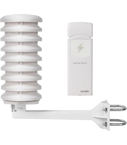 ECOWITT Draadloos weerstation WN1820 met gateway, met 8 kanalen, temperatuurvochtigheidssensor, barometersensor, 4,9 inch kleuren-lcd-digitale console met buitensensor WN31 (WH31) voor huis en tuin