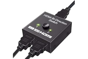 AZUXREZA HDMI Switch,4K@60hz HDMI Splitter,HDMI Switcher 2 en 1 Salida,HDMI Switch Splitter, Aluminio HDMI 2.0 Bi-Direccional Switch, Soporte 3D,4K, HDR, Compatible para PS4/Xbox,DVD Fire Stick HDTV