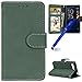 Produktbild Sony Xperia X Compact Hülle,Sony Xperia X Compact Schutzhülle,MoreChioce Bookstyle Kunstleder Handytasche Klapphülle Flip Case Folio Schale,Premium Grün Handyhülle Klapptasche Inner TPU Back Cover Protective Brieftasche Wallet Case Magnetische für Sony Xperia X Compact + 1x Blau Stylus Stift