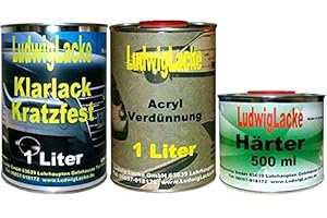 ‎LUDWIGLACKE Ludwiglacke Klarlack 2,5 Liter Set (Klarlack & Härter & Verdünnung)