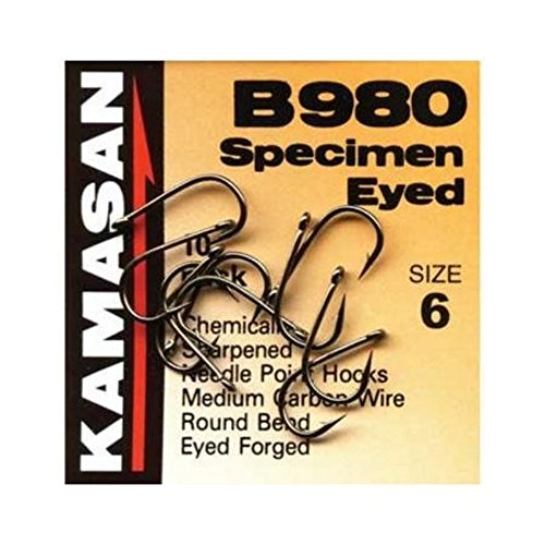 Kamasan B980 Barbed Specimen Eyed Hooks Silver 20