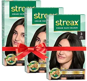 Streax Hair Colour 120 ml - Pack of 3 (Dark Brown)