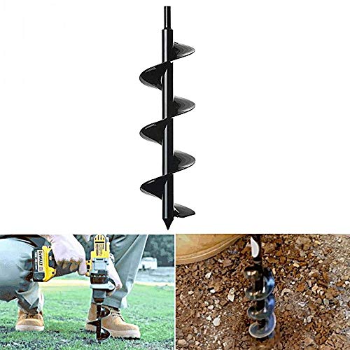 Preisvergleich Produktbild Volwco Erdlochbohrer Spiralbohrer Erdbohrer mit rutschfestem Sechskantantantrieb Garten Bagger Aufsätze für Pflanzen Blumen, Blumenzwiebeln, 22 * 5cm