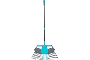 Holtaz Garten Râteau de Jardin Combisystem 3 en 1 pour Le Ramassage des Feuilles et des Déchets Balai à Feuilles télescopique réglables 80-130 cm en Plastique