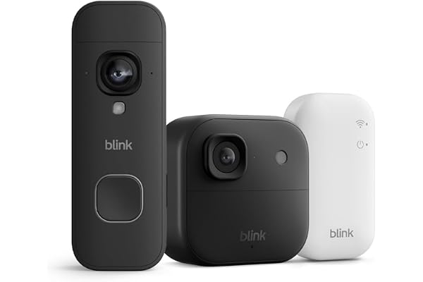 Cámara exterior 2K+ Blink con Blink Videotimbre 2K+ con pilas (última generación), Negro, módulo de sincronización básico Incluido