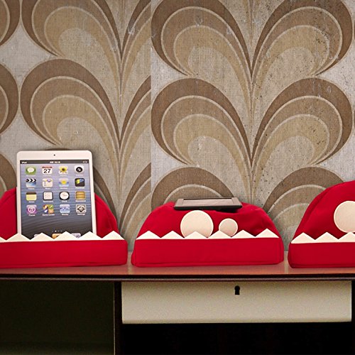 TMPRODUCTS Tablet-Kissen fläzbag® (rot): Universal Tablet Kissen zum Lesen, Surfen, Filme gucken mit Tablet, eReader & Buch – Lesekissen Tablet Halter Stand im witzigen Monster Design für iPad, kindle, tolino… - 5