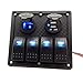 Produktbild Rokoo Wasserdichte 4 Gang Rocker Switch Panel mit Dual USB Port & 12V Zigarettenanzünder Socket