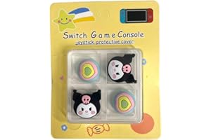 Prysm Gaming Kuromi & Heart Pack of 4 Rubber Thumb Grips Caps Covers Compatible With Original Switch Joycon OLED Switch Joycon & Switch Lite