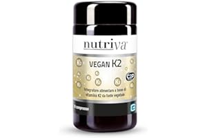 NUTRIVA Vegan K2, Integratore Alimentare a Base di Vitamina K2 da Fonte Vegetale, Utile per il Benessere delle Ossa, 100% Naturale e Vegano - 30 Compresse