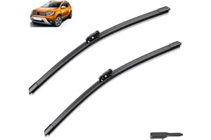 AUTOZONEA Balais d'essuie-glace avant de voiture compatible avec Renault Dacia Duster MK2 2017-2023, brosses de pluie pour pare-brise, fenêtre, 24"+18"