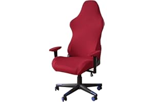 LIFEDX Juego de 4 fundas para silla de juegos, funda giratoria para silla de oficina con reposabrazos/respaldo de silla, fundas elásticas para silla de videojuegos, estilo de carreras, silla de oficina, sin