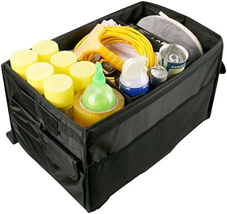VXCAN Car Organiser Car SUV Storage Box Bag Collapsible Foldable Trunk Organiser Multipurpose Cargo Folding Storage Container Case with Cover