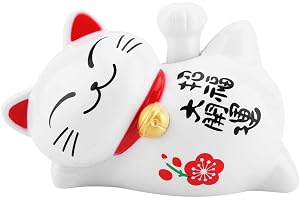 FTVOGUE Soldriven lyckokatt välkomnande vinkande arm Fortune Cat för hembutiker bil