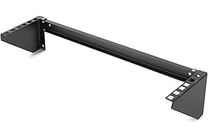 Tecmojo 2U Vertical Wall Mount bracket, Foldable Patch Panel Bracket fit 19” Switch/IT/Data Equipment, Open Frame Server Rack with 44lbs(20kg) Capacity, Vertical/Horizontal Mounting