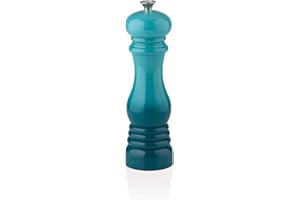 Le Creuset Classic Adjustable Salt Mill Grinder, Chip-Resistant ABS Plastic, Anti-Corrosion, 40g, 21 cm, Teal, 96002000490000